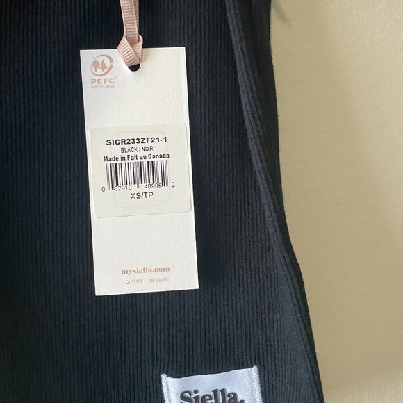 NWT Siella Cotton Rib Square Neck Tank Black - Picture 5 of 12